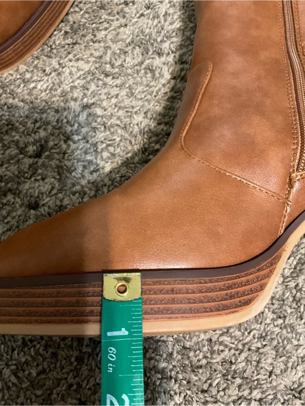 Maurices Candace Cognac Y2K Platform Block Heel Ankle Boots - 11M - Picture 11 of 11